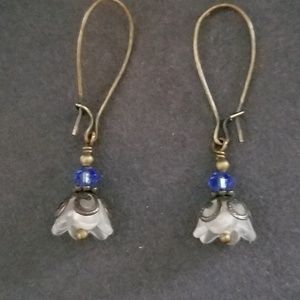 Handmade Dangle Earrings - Blue